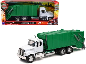 Freightliner 114SD Garbage Truck White and Green "Long Haul Trucker" Series 1/32 Diecast Model by New Ray Freightliner 114SD Garbage Truck White and Green "Long Haul Trucker" Series 1/32 Diecast Model by New Ray