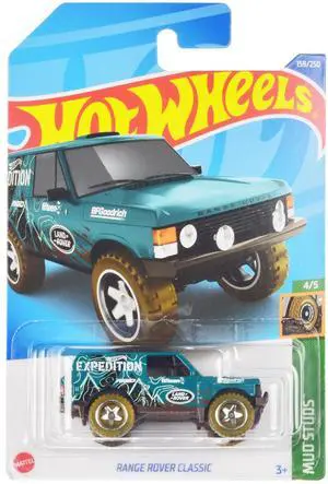 Land Rover Range Rover Classic Teal with White Graphics "Hot Wheels Expedition" "Mud Studs" Series Diecast Model Car by Hot Wheels Land Rover Range Rover Classic Teal with White Graphics "Hot Wheels Expedition" "Mud Studs" Series Diecast Model Car by Hot Wheels