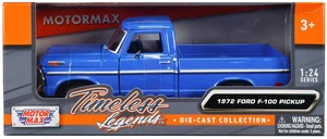 1972 Ford F-100 Pickup Truck Blue "Timeless Legends" Series 1/24 Diecast Model Car by Motormax 1972 Ford F-100 Pickup Truck Blue "Timeless Legends" Series 1/24 Diecast Model Car by Motormax