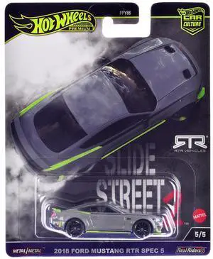2018 Ford Mustang RTR Spec 5 Gray "Slide Street 2" Series Diecast Model Car by Hot Wheels 2018 Ford Mustang RTR Spec 5 Gray "Slide Street 2" Series Diecast Model Car by Hot Wheels