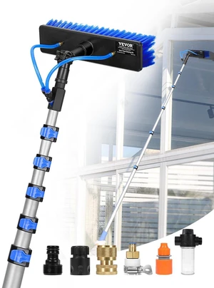 Water Fed Pole Kit, 36FT Solar Panel Cleaning Pole with Extendable Handle, 180° Rotatable Brush Head & 65.6FT Hose, Household & Outdoor Window Cleaner Tool for Caravan Solar Panel Deck Water Fed Pole Kit, 36FT Solar Panel Cleaning Pole with Extendable Handle, 180° Rotatable Brush Head & 65.6FT Hose, Household & Outdoor Window Cleaner Tool for Caravan Solar Panel Deck