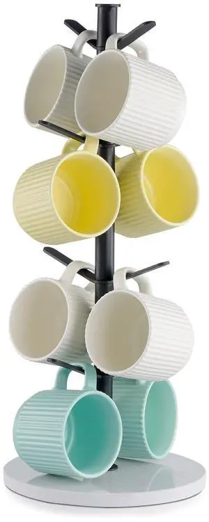 VEVOR Mug Holder Tree with Marble Base, 8 Hooks Coffee Cup Holder for Counter, Carbon Steel Mug Tree Cup Rack Stand, Upgraded Coffee Cup Tree for Coffee Bar Kitchen Home Organizer (Matte Black) VEVOR Mug Holder Tree with Marble Base, 8 Hooks Coffee Cup Holder for Counter, Carbon Steel Mug Tree Cup Rack Stand, Upgraded Coffee Cup Tree for Coffee Bar Kitchen Home Organizer (Matte Black)
