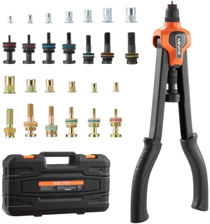 VEVOR Rivet Nut Tool Kit, 17-Inch Rivnut Tool Kit, with 13 Mandrels and 130 Nuts, Metric and SAE Size M3, M4, M5, M6, M8, M10, M12, 1/2-13, 8-32, 10-24, 1/4-20, 5/16-18, 3/8-16 UNC, a Carrying Case VEVOR Rivet Nut Tool Kit, 17-Inch Rivnut Tool Kit, with 13 Mandrels and 130 Nuts, Metric and SAE Size M3, M4, M5, M6, M8, M10, M12, 1/2-13, 8-32, 10-24, 1/4-20, 5/16-18, 3/8-16 UNC, a Carrying Case