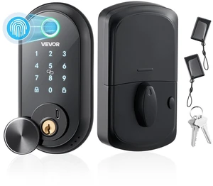 VEVOR Fingerprint Door Lock, Electronic Biometric Deadbolt with Touchscreen, Auto Locking, One-Time Code, Anti-Peeking Password, Keyless Entry Door Lock with IC Cards, for Home, Apartment, Matte Black VEVOR Fingerprint Door Lock, Electronic Biometric Deadbolt with Touchscreen, Auto Locking, One-Time Code, Anti-Peeking Password, Keyless Entry Door Lock with IC Cards, for Home, Apartment, Matte Black
