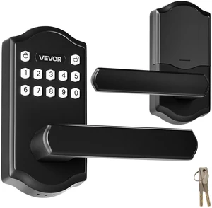 VEVOR Keyless Entry Door Lock with Handle, Electronic Lever Door Handle with Keypad, Customizable User Codes, Keyed Entry, Auto Lock, Anti-Peeking Password, Backlit Keypad, for Home, Matte Black VEVOR Keyless Entry Door Lock with Handle, Electronic Lever Door Handle with Keypad, Customizable User Codes, Keyed Entry, Auto Lock, Anti-Peeking Password, Backlit Keypad, for Home, Matte Black