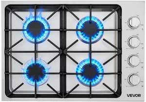 VEVOR Gas Cooktop, 30 inch 4 Burners Gas Stove Top, Max 48000BTU Built-in Stainless Steel Stove Top LPG/NG Convertible Dual Fuel Cooktop Stoves with Sealed Burner for Sear, Stew, Boil, Stir-Fry VEVOR Gas Cooktop, 30 inch 4 Burners Gas Stove Top, Max 48000BTU Built-in Stainless Steel Stove Top LPG/NG Convertible Dual Fuel Cooktop Stoves with Sealed Burner for Sear, Stew, Boil, Stir-Fry