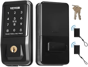VEVOR Keyless Entry Door Lock, Touchpad Electronic Deadbolt with IC Card, Customizable User Codes, Keyed Entry, Auto Lock, Anti-Peeking Password, Backlit, Easy Installation, for Home, Matte Black VEVOR Keyless Entry Door Lock, Touchpad Electronic Deadbolt with IC Card, Customizable User Codes, Keyed Entry, Auto Lock, Anti-Peeking Password, Backlit, Easy Installation, for Home, Matte Black