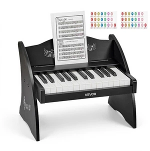 VEVOR Kids Piano Keyboard, 25 Keys Wooden Digital Piano for Kids, Mini Music Educational Instrument Toy with Realistic Sound, Dual Power, Adjustable Volume for Toddlers, Boys Girls Learning, Black VEVOR Kids Piano Keyboard, 25 Keys Wooden Digital Piano for Kids, Mini Music Educational Instrument Toy with Realistic Sound, Dual Power, Adjustable Volume for Toddlers, Boys Girls Learning, Black