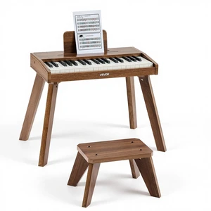 VEVOR Kids Piano Keyboard, 37 Key Wooden Digital Piano for Kids, Mini Music Educational Instrument Toy Set with Realistic Sound, Dual Power, Adjustable Volume for Toddlers, Boys Girls Learning,Walnut VEVOR Kids Piano Keyboard, 37 Key Wooden Digital Piano for Kids, Mini Music Educational Instrument Toy Set with Realistic Sound, Dual Power, Adjustable Volume for Toddlers, Boys Girls Learning,Walnut