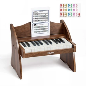 VEVOR Kids Piano Keyboard, 25 Keys Wooden Digital Piano for Kids, Mini Music Educational Instrument Toy with Realistic Sound, Dual Power, Adjustable Volume for Toddlers, Boys Girls Learning, Walnut VEVOR Kids Piano Keyboard, 25 Keys Wooden Digital Piano for Kids, Mini Music Educational Instrument Toy with Realistic Sound, Dual Power, Adjustable Volume for Toddlers, Boys Girls Learning, Walnut