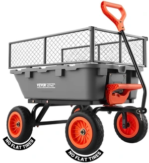 VEVOR Garden Dump Cart, 800 lbs Poly Dump Cart, Garden Carts Dumps Wagon with Storage Fence, 90° Quick-Dumps Mechanism, 180° Swivel Wheels, 90° Rotating Handle, Yard Wagon for Plants, Soil, Crops VEVOR Garden Dump Cart, 800 lbs Poly Dump Cart, Garden Carts Dumps Wagon with Storage Fence, 90° Quick-Dumps Mechanism, 180° Swivel Wheels, 90° Rotating Handle, Yard Wagon for Plants, Soil, Crops