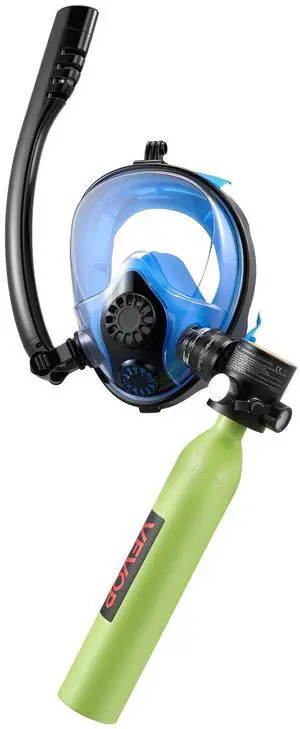 VEVOR Mini Scuba Tank with Sub-Mask, 0.5L Portable Small Diving Tank for Underwater Breathing, Reusable Lung Diving Cylinder up to 10 Minutes Dive Time, Emergency Rescue Pony Bottle for Snorkeling VEVOR Mini Scuba Tank with Sub-Mask, 0.5L Portable Small Diving Tank for Underwater Breathing, Reusable Lung Diving Cylinder up to 10 Minutes Dive Time, Emergency Rescue Pony Bottle for Snorkeling