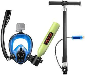 VEVOR Mini Scuba Tank with Sub-Mask, 0.5L Portable Diving Tank for Underwater Breathing, Reusable Lung Diving Cylinder up to 10 Minutes Dive Time, Emergency Rescue Pony Bottle with Pump for Snorkeling VEVOR Mini Scuba Tank with Sub-Mask, 0.5L Portable Diving Tank for Underwater Breathing, Reusable Lung Diving Cylinder up to 10 Minutes Dive Time, Emergency Rescue Pony Bottle with Pump for Snorkeling
