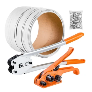 VEVOR Banding Strapping Kit, Heavy Duty Banding Sealer Tool with 330 ft Length PP Band, 100 Metal Seals, Plastic Manual Pallet Packaging Strapping Kit for Warehouse/Shipping/Moving/Home, Orange VEVOR Banding Strapping Kit, Heavy Duty Banding Sealer Tool with 330 ft Length PP Band, 100 Metal Seals, Plastic Manual Pallet Packaging Strapping Kit for Warehouse/Shipping/Moving/Home, Orange