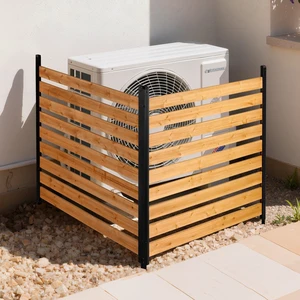 VEVOR Wooden Privacy Fence, 48 x 49 x 28 inch Air Conditioner Fence, 2 Panel Solid Outdoor Wood Privacy Screen with Metal Stakes, Steel Frame, Trash Can Hider Fences Suitable for Garden, Pool VEVOR Wooden Privacy Fence, 48 x 49 x 28 inch Air Conditioner Fence, 2 Panel Solid Outdoor Wood Privacy Screen with Metal Stakes, Steel Frame, Trash Can Hider Fences Suitable for Garden, Pool