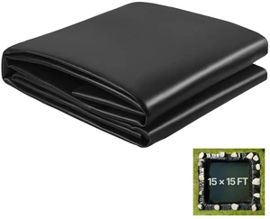 VEVOR 15 x 15 ft Pond Liner, 45 Mil Thickness, EPDM Rubber Material Fish Pond Liner for Outdoor Ponds, Easy to Cut, Durable & Leakproof, for Water Garden, Waterfall, Fishpond, Koi, Fountains, Black VEVOR 15 x 15 ft Pond Liner, 45 Mil Thickness, EPDM Rubber Material Fish Pond Liner for Outdoor Ponds, Easy to Cut, Durable & Leakproof, for Water Garden, Waterfall, Fishpond, Koi, Fountains, Black