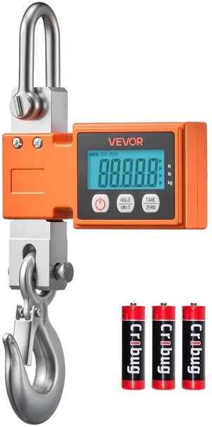 VEVOR Digital Crane Scale, 1100 lbs/500 kg Max Capacity, Heavy Duty Industrial Hanging Scale with Cast Aluminum Case & LCD Display, 0.2 lbs Division & 3 Unit Switch, Auto-Off Setting for Garage VEVOR Digital Crane Scale, 1100 lbs/500 kg Max Capacity, Heavy Duty Industrial Hanging Scale with Cast Aluminum Case & LCD Display, 0.2 lbs Division & 3 Unit Switch, Auto-Off Setting for Garage
