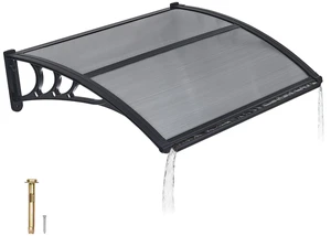 VEVOR Awnings for Door Entrance, 30 x 39 in, Exterior Front Door Window Awnings with Drainage & ABS Bracket, Rain Snow Sun Protection, Overhang Polycarbonate Door Canopy for Porch Patio, Smoky Gray VEVOR Awnings for Door Entrance, 30 x 39 in, Exterior Front Door Window Awnings with Drainage & ABS Bracket, Rain Snow Sun Protection, Overhang Polycarbonate Door Canopy for Porch Patio, Smoky Gray