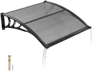 VEVOR Awnings for Door Entrance, 38 x 40 in, Exterior Front Door Window Awnings with Drainage & ABS Bracket, Rain Snow Sun Protection, Overhang Polycarbonate Door Canopy for Porch Patio, Smoky Gray VEVOR Awnings for Door Entrance, 38 x 40 in, Exterior Front Door Window Awnings with Drainage & ABS Bracket, Rain Snow Sun Protection, Overhang Polycarbonate Door Canopy for Porch Patio, Smoky Gray