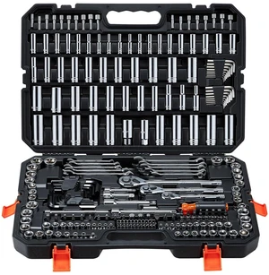 VEVOR Mechanics Tool Set, 253-Piece Mechanic Tool Kit, 1/4 in, 3/8 in, and 1/2 in Drive, SAE and Metric Socket Set, Wrenches, Screwdriver Bits, Accessories, and Storage Case, for Automotive Repair VEVOR Mechanics Tool Set, 253-Piece Mechanic Tool Kit, 1/4 in, 3/8 in, and 1/2 in Drive, SAE and Metric Socket Set, Wrenches, Screwdriver Bits, Accessories, and Storage Case, for Automotive Repair
