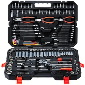 VEVOR Mechanics Tool Set, 314-Piece Mechanic Tool Kit, 1/4 in, 3/8 in, and 1/2 in Drive, Metric Socket Set, Wrenches, Screwdriver Bits, Accessories, and Storage Case, for Automotive and Home Repair VEVOR Mechanics Tool Set, 314-Piece Mechanic Tool Kit, 1/4 in, 3/8 in, and 1/2 in Drive, Metric Socket Set, Wrenches, Screwdriver Bits, Accessories, and Storage Case, for Automotive and Home Repair