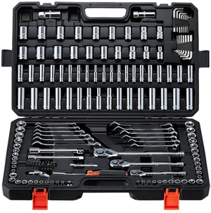 VEVOR Mechanics Tool Set, 159-Piece Mechanic Tool Kit, 1/4 in, 3/8 in, and 1/2 in Drive, SAE and Metric Socket Set, Wrenches, Screwdriver Bits, Accessories, and Storage Case, for Automotive Repair VEVOR Mechanics Tool Set, 159-Piece Mechanic Tool Kit, 1/4 in, 3/8 in, and 1/2 in Drive, SAE and Metric Socket Set, Wrenches, Screwdriver Bits, Accessories, and Storage Case, for Automotive Repair