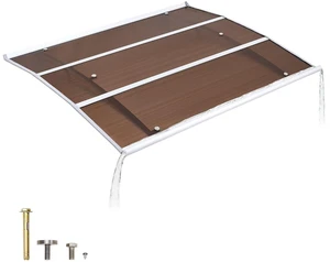 VEVOR Awnings for Door Entrance, 37 x 47 in, Exterior Front Door Window Awnings with Drainage & ABS Bracket, Rain Snow Sun Protection, Overhang Polycarbonate Door Canopy for Porch Patio, Brown VEVOR Awnings for Door Entrance, 37 x 47 in, Exterior Front Door Window Awnings with Drainage & ABS Bracket, Rain Snow Sun Protection, Overhang Polycarbonate Door Canopy for Porch Patio, Brown