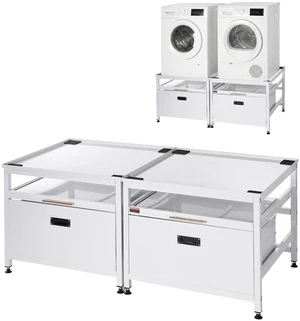 VEVOR Laundry Pedestal, 22.6 in Height, 29 x 29 in Washer and Dryer Pedestals with Pull-out Tray and Storage Space, 800 lbs Load Capacity, Non-Slip Feet Washing Machine Stand Universal, White, 2 Pack VEVOR Laundry Pedestal, 22.6 in Height, 29 x 29 in Washer and Dryer Pedestals with Pull-out Tray and Storage Space, 800 lbs Load Capacity, Non-Slip Feet Washing Machine Stand Universal, White, 2 Pack