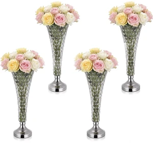 VEVOR 4 PCS Crystal Wedding Flower Vase, 20 in Tall Flower Table Centerpieces, Crystal Cylinder Banquet Vases Easy Installation, Versatile Arrangement Stand for Party Events Room Home Decor, Silver VEVOR 4 PCS Crystal Wedding Flower Vase, 20 in Tall Flower Table Centerpieces, Crystal Cylinder Banquet Vases Easy Installation, Versatile Arrangement Stand for Party Events Room Home Decor, Silver