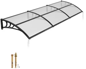 VEVOR Awnings for Door Entrance, 38 x 117 in, Exterior Front Door Window Awnings with Drainage & ABS Bracket, Rain Snow Sun Protection, Overhang Polycarbonate Door Canopy for Porch Patio, Clear VEVOR Awnings for Door Entrance, 38 x 117 in, Exterior Front Door Window Awnings with Drainage & ABS Bracket, Rain Snow Sun Protection, Overhang Polycarbonate Door Canopy for Porch Patio, Clear