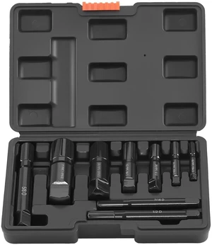 VEVOR Pipe Extractor Set, 9 Pieces Heavy Duty Steel Broken Pipe Extractors, with Solid Storage Case, Cr-Mo Steel for Removing 1/8" to 1" Damaged Threaded Pipes and Fittings, for Plumbers Mechanics DIY VEVOR Pipe Extractor Set, 9 Pieces Heavy Duty Steel Broken Pipe Extractors, with Solid Storage Case, Cr-Mo Steel for Removing 1/8" to 1" Damaged Threaded Pipes and Fittings, for Plumbers Mechanics DIY