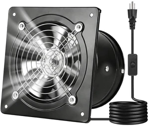 VEVOR 6 Inch Exhaust Fan, 308 CFM High Velocity Wall Mount Vent Fan with On/Off Control, Low Consumption, Portable Ventilation Extractor for Attic,Garage,Basement,Workshop,Kitchen, Chicken Coop,Black VEVOR 6 Inch Exhaust Fan, 308 CFM High Velocity Wall Mount Vent Fan with On/Off Control, Low Consumption, Portable Ventilation Extractor for Attic,Garage,Basement,Workshop,Kitchen, Chicken Coop,Black