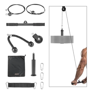 VEVOR Pulley System, 1 PC LAT and Lift Pulley System, Gym Rack Pulleys Attachment with two Steel Cables, Short Bar, Dual Grip Handles, Cable Machine for Bicep, Shoulder, Back, Up to 280 lbs Capacity VEVOR Pulley System, 1 PC LAT and Lift Pulley System, Gym Rack Pulleys Attachment with two Steel Cables, Short Bar, Dual Grip Handles, Cable Machine for Bicep, Shoulder, Back, Up to 280 lbs Capacity