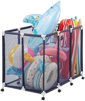 VEVOR Pool Storage Bin, 48 x 33 x 39 in, Rolling Pool Float Storage Organizer with Casters, Durable Plastic Frame, Poolside Toys Noodles Holder, Breathable Mesh Basket for Swimming Pools VEVOR Pool Storage Bin, 48 x 33 x 39 in, Rolling Pool Float Storage Organizer with Casters, Durable Plastic Frame, Poolside Toys Noodles Holder, Breathable Mesh Basket for Swimming Pools