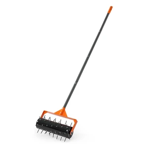 VEVOR Rolling Lawn Aerator, 15 in Manual Push Aerator Roller with 42 Spikes & 60 in Long Handle, Fillable Drum for Added Weight, Heavy-Duty Lawn Soil Penetrator for Garden Yard Compacted Soils VEVOR Rolling Lawn Aerator, 15 in Manual Push Aerator Roller with 42 Spikes & 60 in Long Handle, Fillable Drum for Added Weight, Heavy-Duty Lawn Soil Penetrator for Garden Yard Compacted Soils