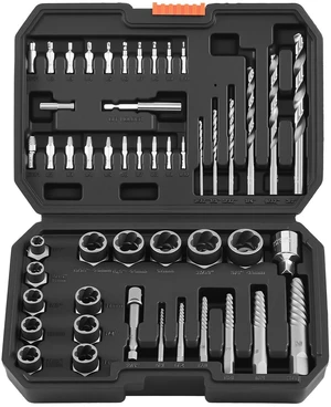 VEVOR Screw Extractor Set with Drill Bits, 49 Pieces, Easy Out Nut Bolt Extractors and Drill Bits, with Adapters, Solid Storage Case, Cr-Mo Steel for Removing Rounded, Broken, or Stripped Fasteners VEVOR Screw Extractor Set with Drill Bits, 49 Pieces, Easy Out Nut Bolt Extractors and Drill Bits, with Adapters, Solid Storage Case, Cr-Mo Steel for Removing Rounded, Broken, or Stripped Fasteners