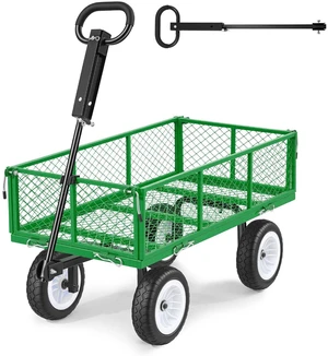 VEVOR Garden Cart, 900 LBS, Heavy Duty Steel Yard and Garden Utility Wagon with 10-Inch Tires, Outdoor Gardening Stool with Adjustable Handle, Detachable Side Panels, Attach to ATV or Tractor, Green VEVOR Garden Cart, 900 LBS, Heavy Duty Steel Yard and Garden Utility Wagon with 10-Inch Tires, Outdoor Gardening Stool with Adjustable Handle, Detachable Side Panels, Attach to ATV or Tractor, Green
