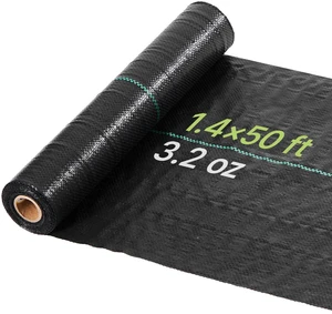 VEVOR Weed Barrier Fabric Heavy Duty, 1.4x50FT 3.2oz Landscape Fabric, Woven Weed Blocker Fabrics, Garden Fabrics Weeds Barrier, Weeds Control Ground Cover, Geotextile Webbing, Gardening Mat, Black VEVOR Weed Barrier Fabric Heavy Duty, 1.4x50FT 3.2oz Landscape Fabric, Woven Weed Blocker Fabrics, Garden Fabrics Weeds Barrier, Weeds Control Ground Cover, Geotextile Webbing, Gardening Mat, Black