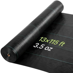 VEVOR Weed Barrier Fabric Heavy Duty, 13x115FT 3.5oz Landscape Fabric, Woven Weed Blocker Fabrics, Garden Fabrics Weeds Barrier, Weeds Control Ground Cover, Geotextile Webbing, Gardening Mat, Black VEVOR Weed Barrier Fabric Heavy Duty, 13x115FT 3.5oz Landscape Fabric, Woven Weed Blocker Fabrics, Garden Fabrics Weeds Barrier, Weeds Control Ground Cover, Geotextile Webbing, Gardening Mat, Black