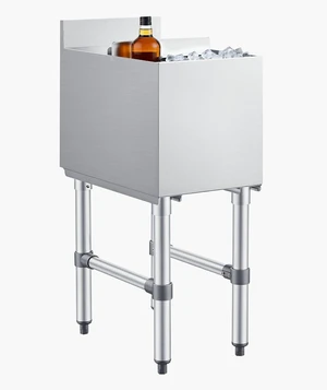 VEVOR Commercial Ice Bin, 29.6 Qt Max Capacity, 12 x 19 x 33 Inch Stainless Steel Ice Chest with Sliding Lid and Bottle Holders, Cooler Cart Cocktail Unit for Bar Restaurant Pub, NSF Certified VEVOR Commercial Ice Bin, 29.6 Qt Max Capacity, 12 x 19 x 33 Inch Stainless Steel Ice Chest with Sliding Lid and Bottle Holders, Cooler Cart Cocktail Unit for Bar Restaurant Pub, NSF Certified