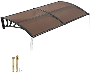 VEVOR Awnings for Door Entrance, 38 x 78 in, Exterior Front Door Window Awnings with Drainage & Metal Bracket, Rain Snow Sun Protection, Overhang Polycarbonate Door Canopy for Porch Patio, Brown VEVOR Awnings for Door Entrance, 38 x 78 in, Exterior Front Door Window Awnings with Drainage & Metal Bracket, Rain Snow Sun Protection, Overhang Polycarbonate Door Canopy for Porch Patio, Brown