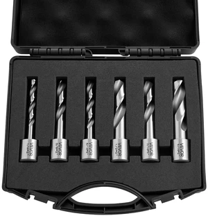VEVOR Annular Cutter Set, 6 pcs Weldon Shank Mag Drill Bits Kit, 2" Cutting Depth,1/4" to 9/16" Cutting Diameter, HSS, 6 Drill Bits with Plastic Case, for Magnetic Drills, Steel, Aluminum, Copper VEVOR Annular Cutter Set, 6 pcs Weldon Shank Mag Drill Bits Kit, 2" Cutting Depth,1/4" to 9/16" Cutting Diameter, HSS, 6 Drill Bits with Plastic Case, for Magnetic Drills, Steel, Aluminum, Copper