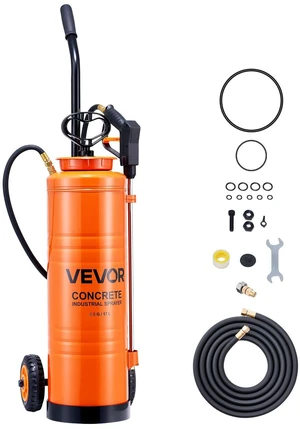 VEVOR Industrial Sprayer, 4.5 Gallons Large Capacity, Stainless Steel Concrete Sprayer with Ergonomic Handle & Removable Cart, 48" & 120" Hose, Concrete Sealer Sprayers for Form Oils Construction VEVOR Industrial Sprayer, 4.5 Gallons Large Capacity, Stainless Steel Concrete Sprayer with Ergonomic Handle & Removable Cart, 48" & 120" Hose, Concrete Sealer Sprayers for Form Oils Construction