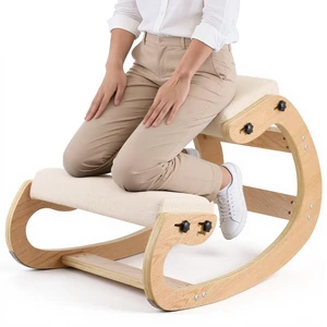 VEVOR Ergonomic Kneeling Chair, Wooden Posture Knee Chair with Adjustable Thick Foam Cushions & Solid Wood Frame, Adjustable Height, Relief for Neck or Back Pain for Home, Office or Meditation, Beige VEVOR Ergonomic Kneeling Chair, Wooden Posture Knee Chair with Adjustable Thick Foam Cushions & Solid Wood Frame, Adjustable Height, Relief for Neck or Back Pain for Home, Office or Meditation, Beige