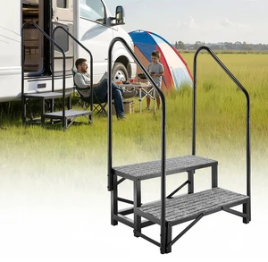 VEVOR RV Steps with Dual Handrails, 2 Steps, 660 lbs Load Capacity, Heavy Duty Outdoor RV Stairs with Non-Slip Mat for Elderly/Pets, Portable Stairs for Hot Tub, Camper, Mobile Home, Porch, Pool, SPA VEVOR RV Steps with Dual Handrails, 2 Steps, 660 lbs Load Capacity, Heavy Duty Outdoor RV Stairs with Non-Slip Mat for Elderly/Pets, Portable Stairs for Hot Tub, Camper, Mobile Home, Porch, Pool, SPA
