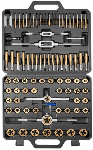 VEVOR Tap and Die Set, 86-Piece Metric and SAE Sizes M3 to M12, #4 to 5/8", with Coarse and Fine Thread Taps and Dies, Wrench, Carrying Case and Complete Accessories, for Threading and Rethreading VEVOR Tap and Die Set, 86-Piece Metric and SAE Sizes M3 to M12, #4 to 5/8", with Coarse and Fine Thread Taps and Dies, Wrench, Carrying Case and Complete Accessories, for Threading and Rethreading