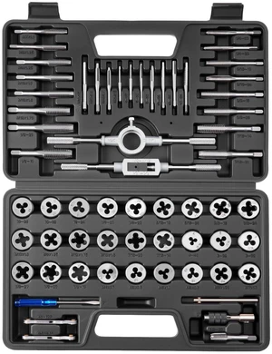 VEVOR Tap and Die Set, 60-Piece Metric and SAE Sizes M3 to M12, #4 to 1/2", with Coarse and Fine Thread Taps and Dies, Wrench, Carrying Case and Complete Accessories, for Threading and Rethreading VEVOR Tap and Die Set, 60-Piece Metric and SAE Sizes M3 to M12, #4 to 1/2", with Coarse and Fine Thread Taps and Dies, Wrench, Carrying Case and Complete Accessories, for Threading and Rethreading