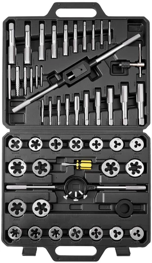 VEVOR Tap and Die Set, 51-Piece SAE Sizes 1/4" to 1", with Coarse and Fine Thread Taps and Dies, Wrench, Carrying Case and Complete Accessories, Bearing Steel, for Threading and Rethreading Threads VEVOR Tap and Die Set, 51-Piece SAE Sizes 1/4" to 1", with Coarse and Fine Thread Taps and Dies, Wrench, Carrying Case and Complete Accessories, Bearing Steel, for Threading and Rethreading Threads