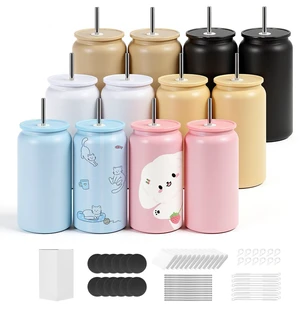 VEVOR Sublimation Tumblers, 12 Pack, 16 oz Multicolored Tumblers Bulk, Stainless Steel Sublimation Cups with Lids and Straws, Double Wall Insulated Tumbler Blank, for DIY Personalized Customization VEVOR Sublimation Tumblers, 12 Pack, 16 oz Multicolored Tumblers Bulk, Stainless Steel Sublimation Cups with Lids and Straws, Double Wall Insulated Tumbler Blank, for DIY Personalized Customization