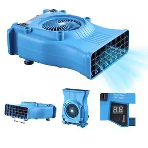 VEVOR Blower Fan, Low Profile Air Mover Carpet Dryer, 1000 CFM, 2 Speeds, Multi-Angle Airflow, Lightweight Portable for Crawlspaces, Attics, Basements, Bathrooms, Water Damage Restoration, Blue VEVOR Blower Fan, Low Profile Air Mover Carpet Dryer, 1000 CFM, 2 Speeds, Multi-Angle Airflow, Lightweight Portable for Crawlspaces, Attics, Basements, Bathrooms, Water Damage Restoration, Blue